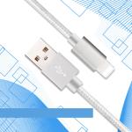 3ft Apple Lightning To USB Cable 1M Length Aluminum Braided ROHS Certificated