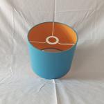 D240*H200MM Blue TC Small Drum Shade E14 E27 With Copper Fabric Inner