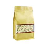 stand up zip pouch brown Kraft paper bags dried food packaging bags with window