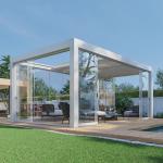 Garden Design Motorized Aluminum Pergola Wall-Mounted / Freestanding