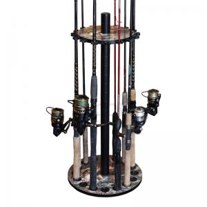 Wholesale Wooden Fishing Rod Display Rack Round Pole Holder Fishing Reel Rack from china suppliers