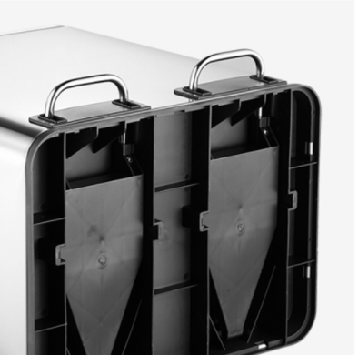 30L Two Compartment Indoor Trash Can Foot Pedal Stainless Steel Waste Basket