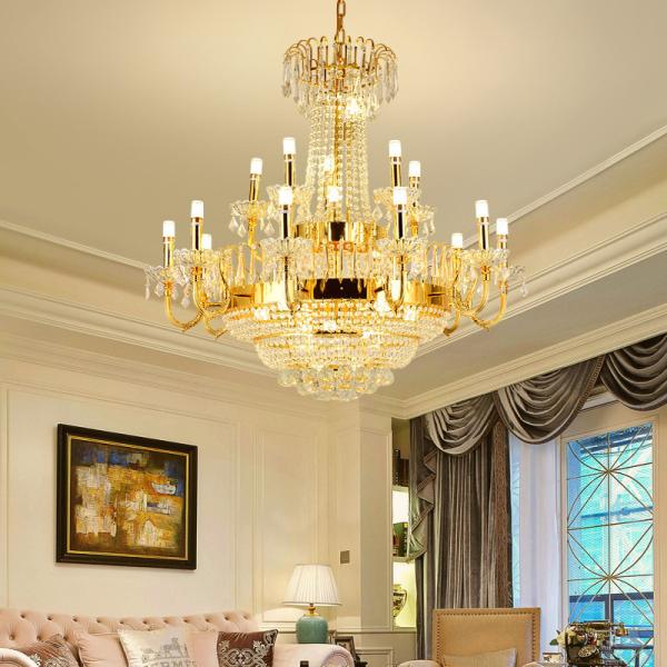 JYLIGHTING Luxury Crystal Pendant Light Simple Contemporary Gold Indoor