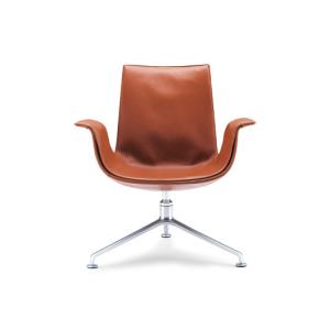 Wholesale FK Lounge Modern Classic Office Chair Low Back Leather Brushed Metal Foot Bucket from china suppliers