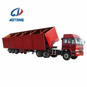 Wholesale Mechanical Suspension 3 Axles 60ton Side Tipper Trailer for Heavy Load Transportation from china suppliers