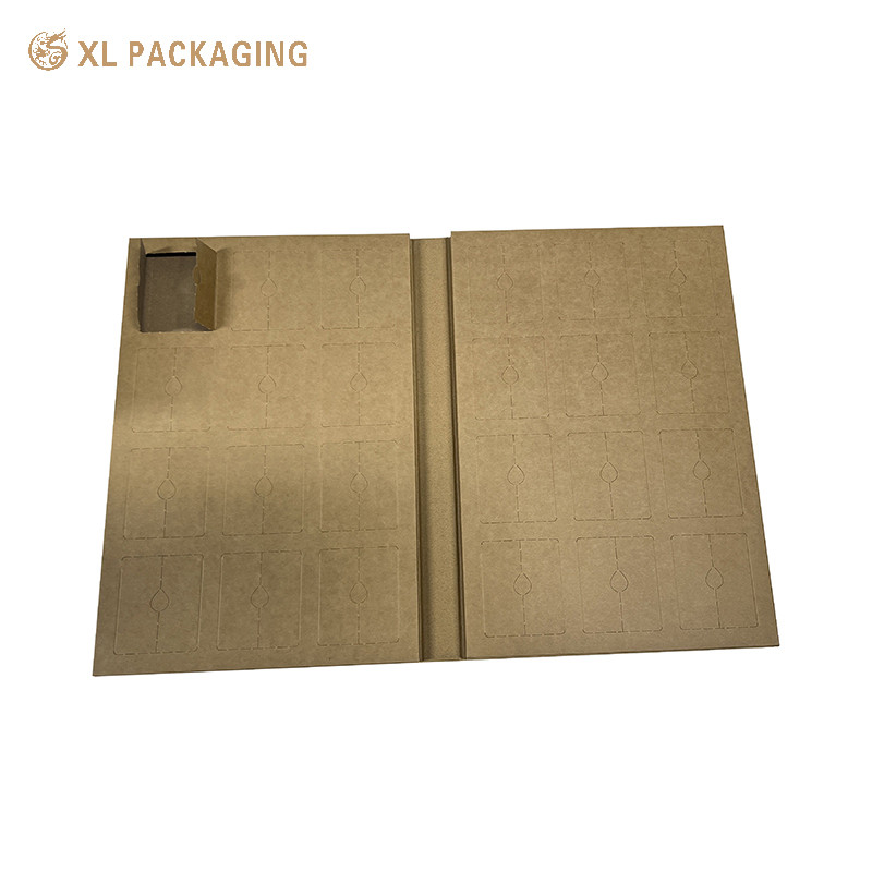 Empty 24 Day Advent Calendar Packaging Box Recyclable Kraft Paper Rigid For Tea Toys