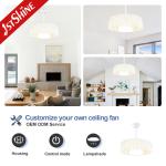 1stshine Energy Saving Silent Bladeless LED Ceiling Fan with Smart Remote