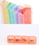 Customized logo Hot sales colorful plastic pill box,7 day pill box,192g vitamin