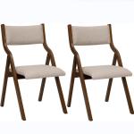 NC/PU Paint Finish Wooden Legs Fabric Upholstered Dining Foldable Chair for