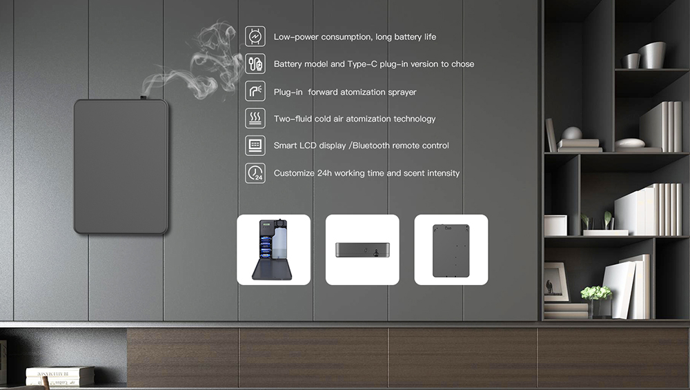 2023 New Arrival Battery Aroma Diffuser 500ml Smart Home Essential Oil Diffuser Waterless Aromatherapy Nebulizing Diffuser