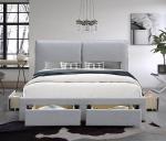 Light Grey Linen Tufted Storage Bed 180x200cm Double Air Bag Headboard With Four