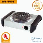 750/1000 Watt Cheap Compact Single Buffet Burner Electric Hot Plate, Black
