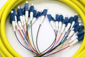 Wholesale 12 Cores Single Mode Fibre Patch Leads LC / UPC Connector 9/125 UPC Ferrule End Face from china suppliers