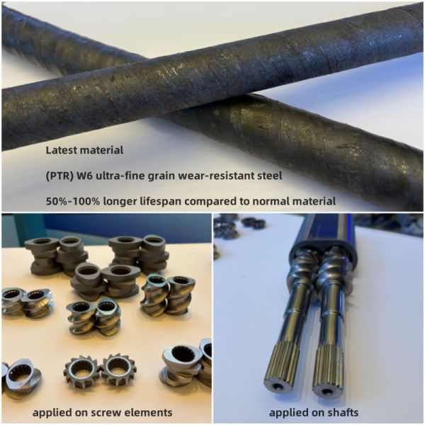 High Precision Twin Screw Elements for Polymer Compounding in Plastic Industry Parallel Twin Screw Extruders