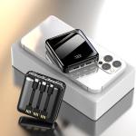 Casun Mini power bank 10000mAh portable fast charging powerbank with cable