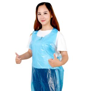 Wholesale Waterproof Disposable Apron , Plastic Throw Away Aprons Multi Colors Optional from china suppliers