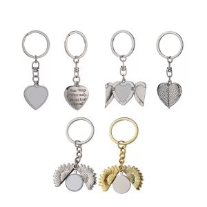 Wholesale Sunflower Shape Sublimation Key Chain Blanks Angel Wings Keyring For Heat Transfer Printing from china suppliers