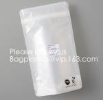 BIODEGRADABLE COMPOSTABLE, PLA, CORN STARCH PLA Stand Up Pouch Zipper Bag ,