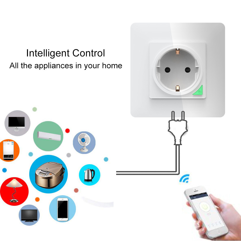 100-240V EU StandardSmart Wifi Socket Plug Support Amazon Alexa Google Home Smart Plug