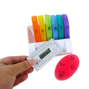 Wholesale Colorful Weekly Pill Box Organizer Detachable Pill Cases 4 Large Compartmemts In A Tray from china suppliers