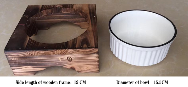 Custom Ceramic Custom Pet Bowls Feeders Rounded Shape With Shelf
