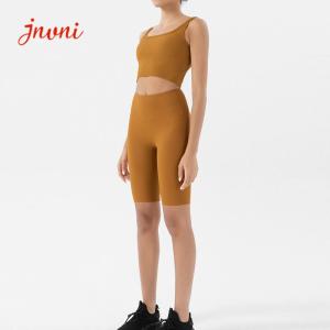Wholesale 210gsm Yoga Activewear Sets Ribbed Two Piece Biker Short Sets from china suppliers