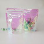 13x18x3cm Laser Hologram Rainbow Pink Stand Up Pouch Bags with Zipper for Candy,