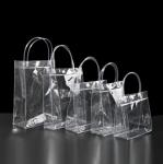 Custom Printed Logo Handle Translucent Plastic PE Shopping Bag