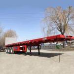 CIMC 3 Axles 12m New Flatbed Container Semi Truck Trailer Low Flat Bed Semi