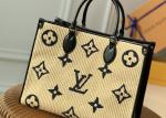 Raffia Waven Custom Embroidered Tote Bags 35cm Medium Tote Purse