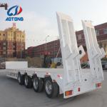 50 Ton Capacity Low Boy Truck Semi Trailer with Hydraulic Ramp and Main Beam