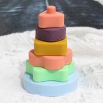 CE Educational Silicone Stacking Toys Creative Building Blocks SGS For Kids
