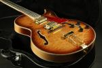 High Quality tabacco thick hollow body abalone inlay single cutaway electric