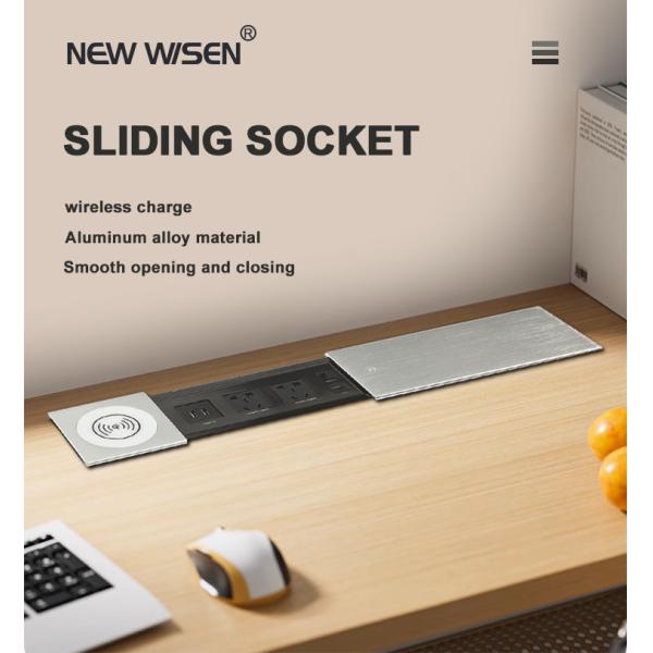 Universal Office Sliding Outlet Conference Table Desktop Power Sockets Hidden