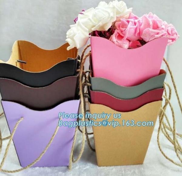 OEM Logo Printed Paper Packaging Bag Custom Good Quality Flower Carrier Bag,Art