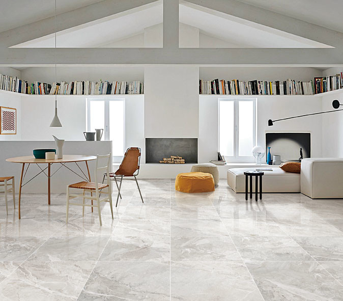 Modern Marble Look Porcelain Tile Tiles 600x1200mm Size Light Grey