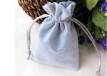 Jewelry Storage Velvet Drawstring Bags Promotional Light Grey Shock Resistance