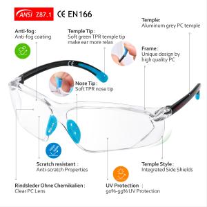 Wholesale SG003 Safety Working Gloves TPR ANSI Z87 Scratch Resistant Safety Glasses from china suppliers