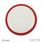 Round Glossy Color Porcelain Dessert Plates, 8 Inch White Stoneware Dishes