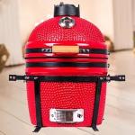 European And American BBQ Charcoal Ceramic Smoking Grill 15 Inch Tabletop Model