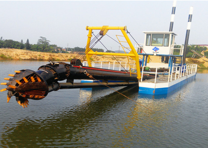 Cutter suction dredger is mainly composed of hydraulic system and mud pump suction and discharge system. The hydraulic system to complete the cutter, shifting, cutter holder, the spud, and other anchor part of the mechanical drive means. The suction and discharge system of the mud pump is composed of a power system, a transmission system, a centrifugal mud pump, a hull, a mud conveying system, etc.