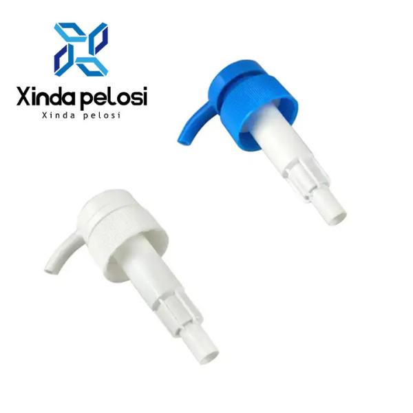24 410 White Lotion Pump Up-Under Locking Reusable Lotion Dispenser Blue Spray