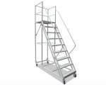 Multi Functional Rolling Warehouse Ladders On Wheels / Rolling Step Ladder
