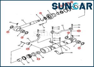 Wholesale 201-63-02040 2016302040 Boom Cylinder Seal Kit For PC60U-5 Komatsu Excavator Service Kits Parts from china suppliers