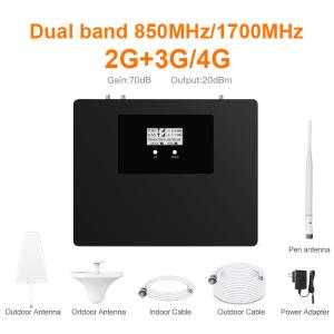 Wholesale 850MHz 1700MHz Dual Band Signal Booster Cellular Phone Repeater from china suppliers