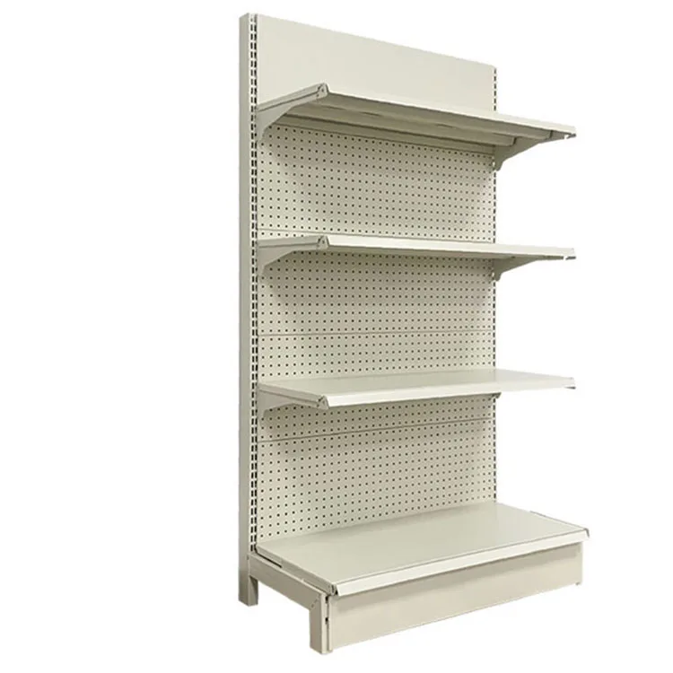 Factory Custom Size Color white gondola shelving supermarket shelf market exhibit wall shelf