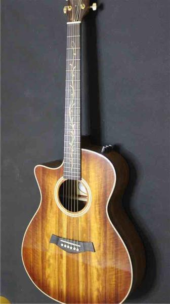 Top Quality left handed koa wood cutaway acoustic electric guitar G24 model best