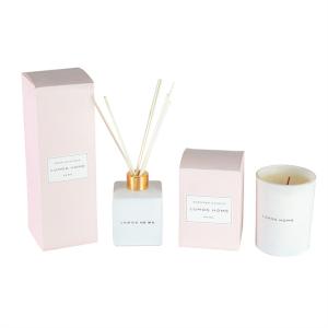 Wholesale Decorative Frosted Glass Reed Diffuser Gift Set Home Fragrance Gift Set With Candle from china suppliers