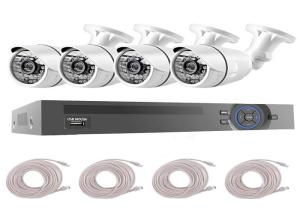 Wholesale 20m Ir Nvr CCTV 4chs 2.0MP IP POE Cameras Kits 1/3&quot; CMOS from china suppliers