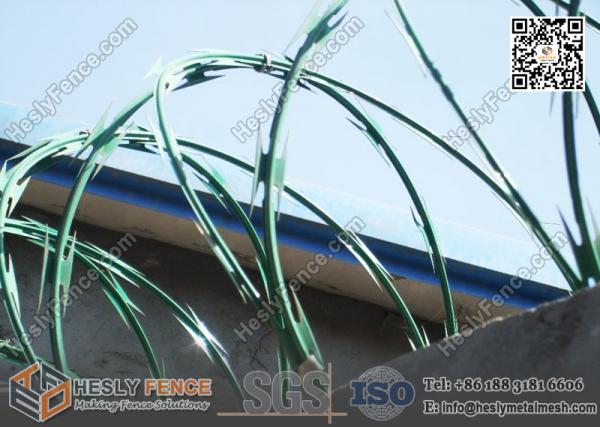 CBT-65 green color powder coated razor wire